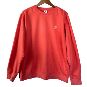Nike Sportswear Club Fleece Crewneck Sweatshirt Coral Size L